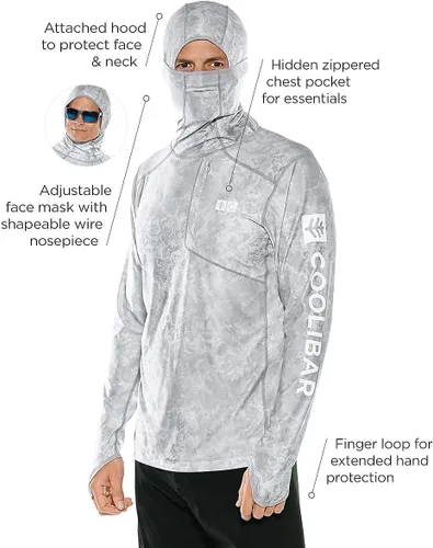 Vista 2 de Coolibar Sudadera con capucha para hombre con protección solar UPF 50+ Andros