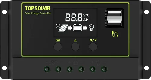 Vista 7 de Kit de Panel Solar Topsolar 100 Vatios 12 Voltios Monocristalino para Sistema Fuera de la Red para Hogares, RV, Barco + Controlador de Carga Solar