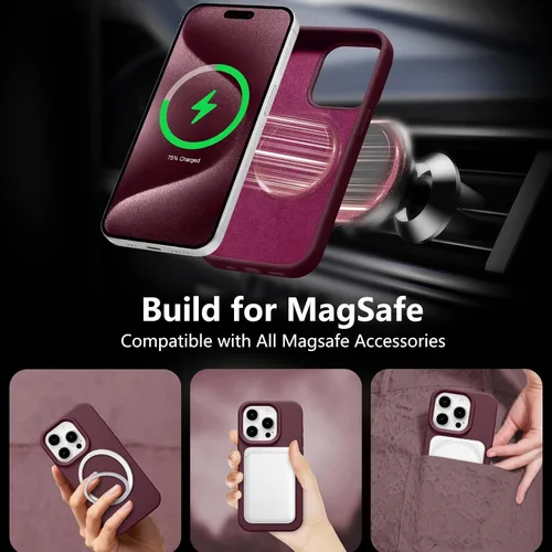 Vista 184 de Funda magnética de silicona para iPhone 13 Pro, color blanco antiguo [Compatible con Magsafe] [Forro de microfibra suave antiarañazos], funda