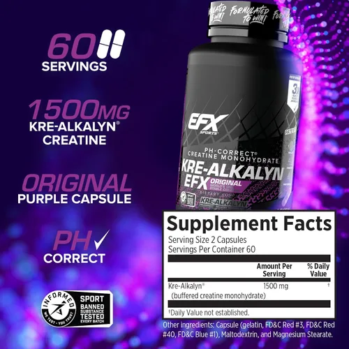 Vista 3 de Suplemento dietético All American EFX Kre-Alkalyn EFX, 120 cápsulas