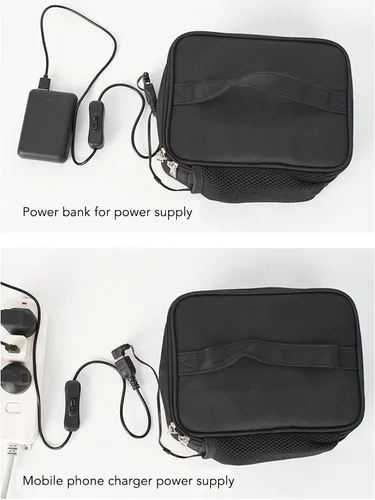 Vista 9 de Cyrank Microondas portátil para viajes, calentador de alimentos alimentado por USB, lonchera eléctrica calentada para comidas, mini horno portátil