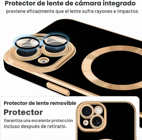 Vista 3 de Dinick Funda diseñada para iPhone 13 con magnética [cubierta de cámara integrada] compatible con MagSafe suave TPU con purpurina, antiarañazos