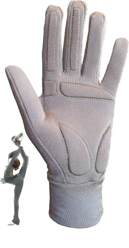 Vista 6 de Guantes de patinaje artístico con almohadillas de gel, protección de palma para competición de práctica