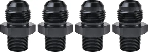 Vista 10 de EVIL ENERGY 3AN macho Flare a 1/4 "NPT adaptador de montaje de tubería de aluminio recto negro 4PCS
