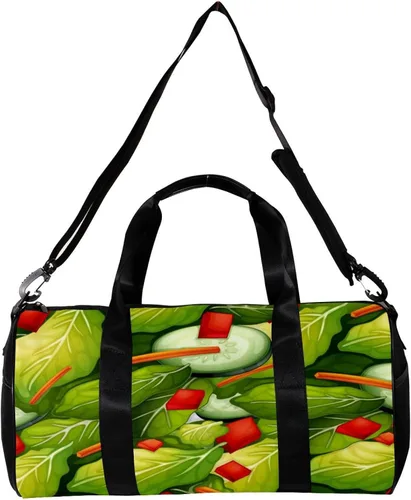 Vista 2 de Healthy Green Salad Dish Sports Duffel Bag Travel Tote Carry on Weekender Gym Overnight Bag for Men & Women