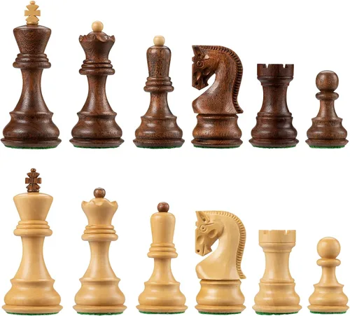 Vista 8 de Bobby Fischer Zagreb - Juego de ajedrez de secuoya y boj con tamaño King de 3.75 pulgadas. Solo piezas de ajedrez de madera ponderadas de alta