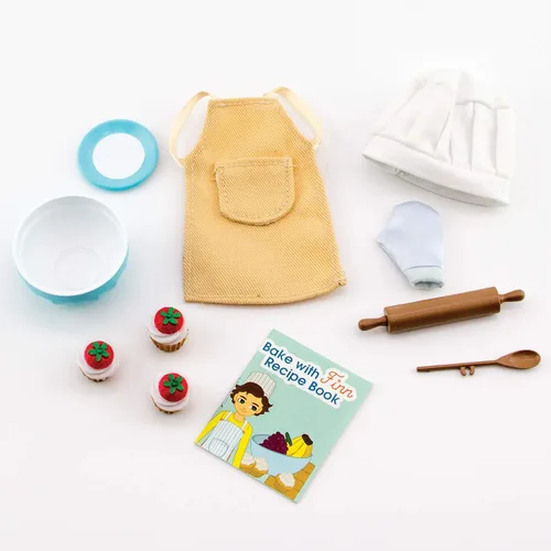 Vista 2 de Lottie Juego de ropa de muñeca Cake Bake con accesorios para jugar a cocinar