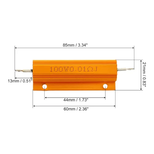 Vista 2 de PATIKIL 100 W 0,01 Ohm Resistencia con carcasa de aluminio, 2 paquetes de resistencias con carcasa de aluminio, resistencias bobinadas en caja