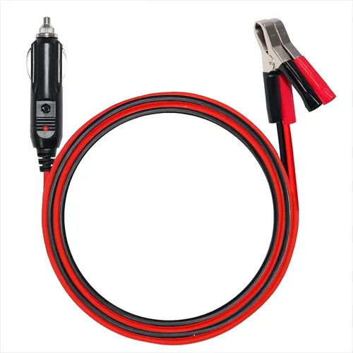 Vista 5 de Cable de extensión de pinza de cocodrilo a encendedor de cigarrillos macho, cable de carga de batería de puente de 12 V-24 V, cable eléctrico