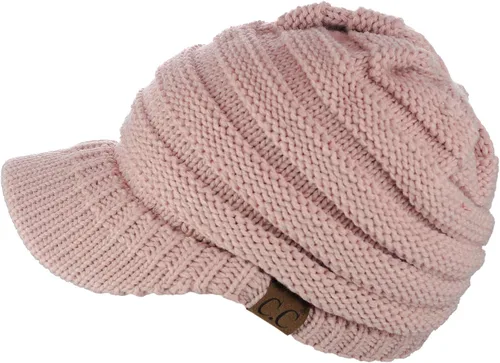 Vista 11 de C.C Gorro de punto trenzado cálido y grueso con visera