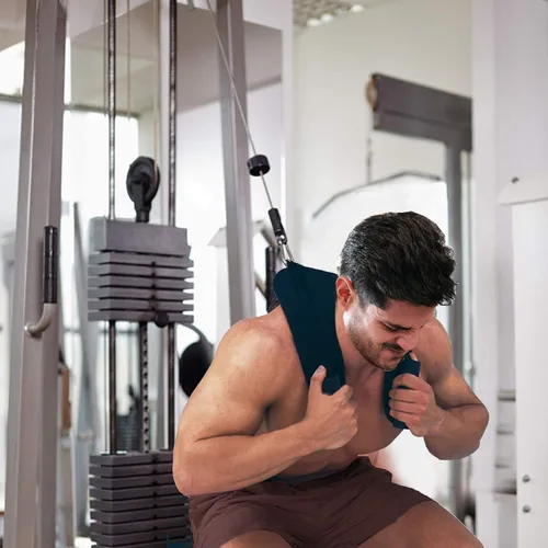 Vista 2 de Abdominal Crunch Harness Straps,Arnés de tracción de ejercicio trasero Correa de hombro, cinturón de crunch en forma de V, correas abdominales