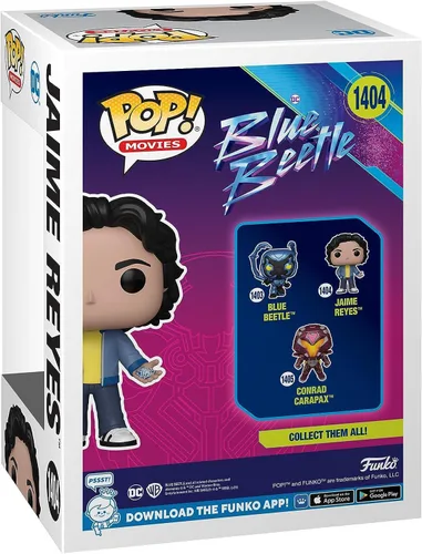 Vista 3 de POP DC Heroes: Blue Beetle - Figura de vinilo de Jaime Reyes Funko (con funda protectora de caja compatible), multicolor, 3.75 pulgadas