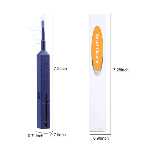 Vista 4 de Limpiador de fibra, pluma de limpieza de fibra óptica para conectores LC/MU de 0.049 in con más de 800 limpias, limpiador de cara final de fibra