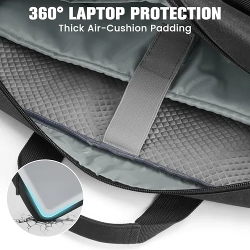 Vista 5 de S-ZONE Bolsa de mensajero táctica para hombres 15.6-16 pulgadas bolsa para Negro