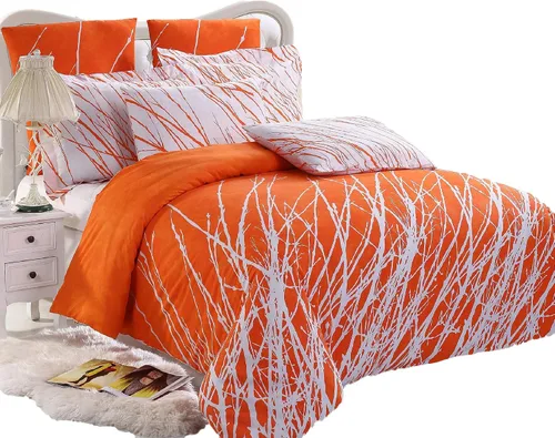 Vista 6 de Swanson Beddings - Juego de ropa de cama (100 % algodón), ramas de árbol Funda de edredón, fundas de almohada., Algodón, verde-blanco, gemelo