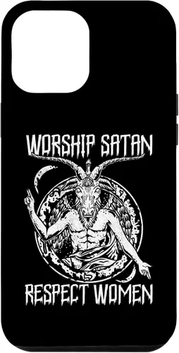 Vista 26 de Worship Satan Respect Women I Satanic Goat Head Case for iPhone 16