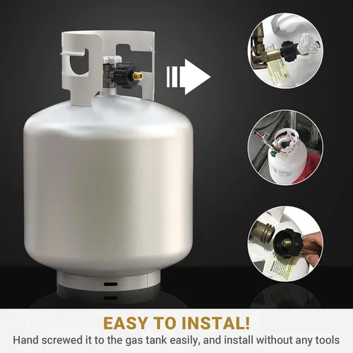 Vista 5 de onlyfire 5040 QCC1 Acme Nut Adaptador de montaje de gas propano con rosca macho de 1/4 pulgadas, latón