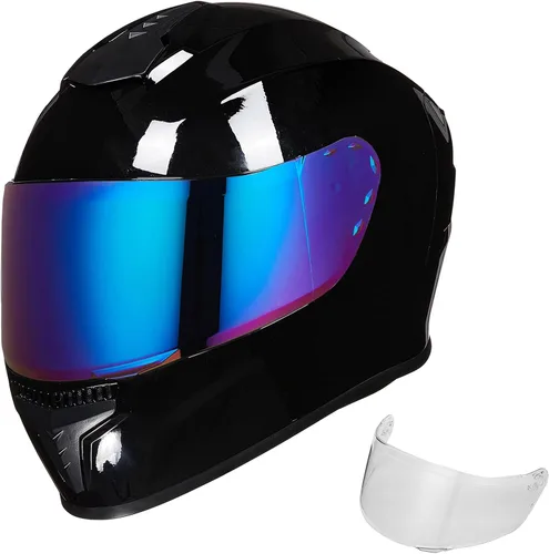 Vista 9 de Cascos integrales de motocicleta para adultos, hombres y mujeres DOT con visera tintada, modelo MD-813 para bicicleta de calle y carreras