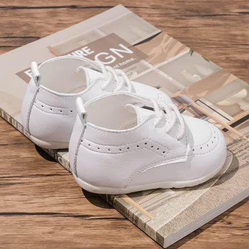 Vista 5 de Casazoe Zapatos Oxford de piel sintética para bebés, niños y niñas, mocasines de boda, zapatos de vestir para bautismo para niños pequeños, zapatos