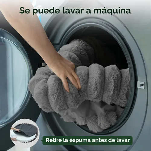 Vista 7 de BALANCE Cama de lujo para perros en forma de dona, camas redondas de 24 pulgadas para perros pequeños, lavable, cama ortopédica calmante para Gris