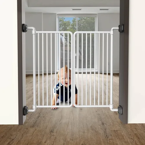 Vista 7 de ICERO - Protector de pared para puerta de bebé - Protege las paredes y puertas de las puertas de mascotas y perros - para puerta de seguridad