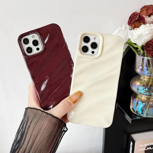 Vista 3 de Caseative Funda para iPhone 12 Pro, funda suave con forma de onda rizada con patrón de ondulación de agua (negro) Water Ripple Pattern Curly Wave