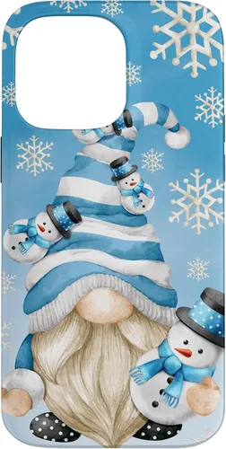 Vista 21 de Cute Winter Gnome Dad with Snowflake Decor and Snowman Case for iPhone 17