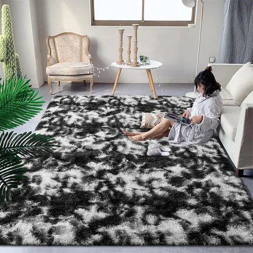 Vista 36 de DweIke Alfombras de pasillo beige esponjosas para dormitorio, 2 x 6 pies, alfombra larga de felpa suave para niñas y niños, antideslizante y lavable