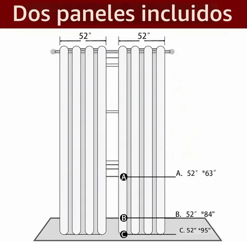Vista 2 de CAROMIO, cortinas de Navidad para sala de estar, juego de 2 paneles, cortinas largas de terciopelo de 63 pulgadas, cortinas decorativas con copos