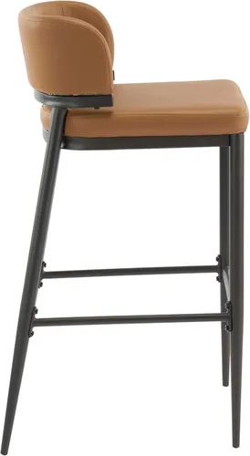 Vista 6 de Christopher Knight Home Ebany - Juego de 2 taburetes de bar con marco de metal, silla de cocina tapizada, sillas de bistró con respaldo curvado