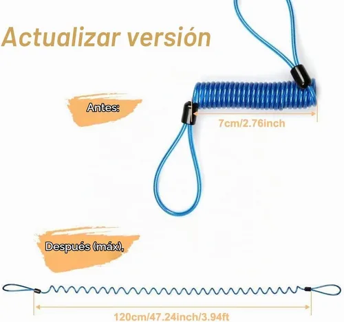 Vista 6 de Cable de bloqueo de disco, cable de seguridad de acero de seguridad, cuerda de recordatorio para scooter, motocicleta, motocicleta, vehículo
