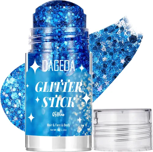 Vista 16 de DAGEDA - Barra de maquillaje con purpurina para el cuerpo de sirena, para el cabello brillante