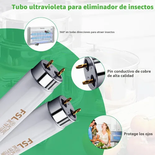 Vista 4 de Kensizer Paquete de 2 tubos de luz para exterminador de insectos de 13 pulgadas de repuesto de 10 W cada uno