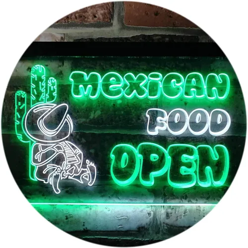 Vista 17 de ADVPRO Letrero de neón LED de doble color, barra de cactus de comida mexicana, azul y rojo, 12 x 8.5 pulgadas st6s32-i0101-br
