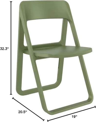 Vista 2 de Compamia Dream - Silla plegable de resina de grado comercial para exteriores, color verde oliva
