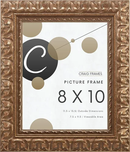 Vista 11 de Craig Frames Bravado Marco de fotos de bronce antiguo adornado, 4 x 6 pulgadas
