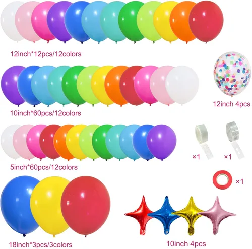 Vista 2 de PERPAOL Kit de arco de guirnalda de globos arcoíris de 146 piezas y 140 globos azul marino, rojo y blanco