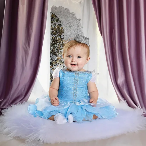 Vista 4 de Disney Disfraz infantil de Cenicienta Prestige para bebé, Azul