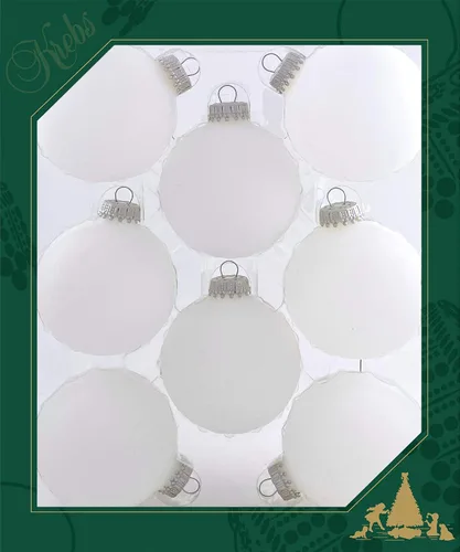Vista 5 de Christmas by Krebs [Paquete de 12] Transparente con tapas plateadas de 2" (50 mm) Adorno de diseño sin costuras, esfera de cristal artesanal