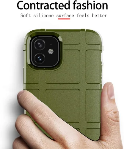 Vista 3 de Para iPhone 11 Caso, (Rugged Shield Series) TPU Funda Protectora Táctica Gruesa De Armadura Sólida Para IPhone 11 (6.1 Pulgadas) - Verde Ejército