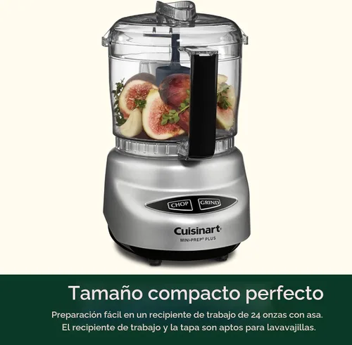Vista 3 de Cuisinart Mini-Prep Plus Procesador de Alimentos, mini procesador de alimentos de 24 onzas para picar hierbas, verduras y queso duro, cuenco