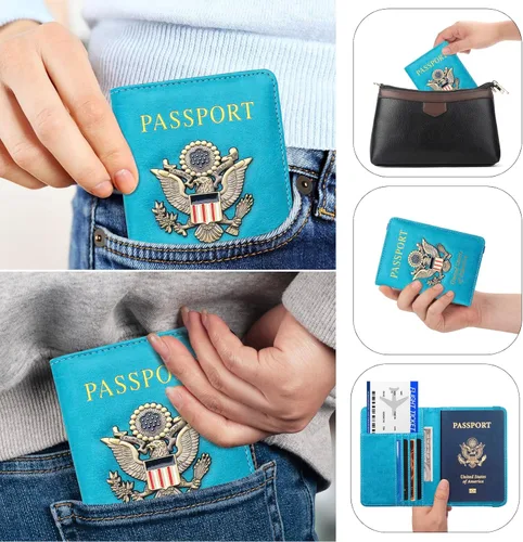 Vista 7 de Tarjetero para pasaporte, Azul-cielo, Bloqueo RFID