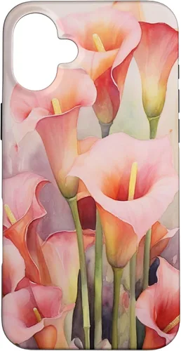 Vista 23 de Carcasa para iPhone 17 con diseño de flores de lirios de cala