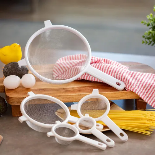 Vista 3 de Chef Craft - Colador de malla de acero inoxidable, 1 pieza, 4 ", blanco