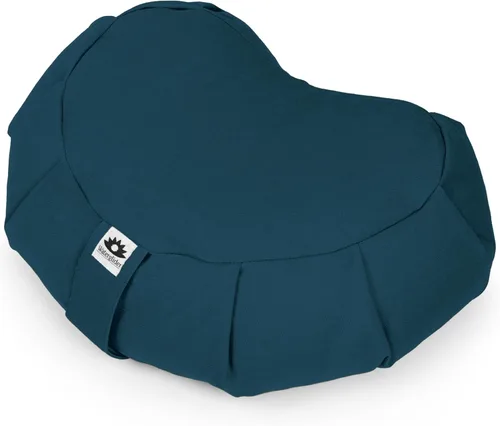 Vista 13 de Cojín de meditación (antracita) media luna, relleno de cáscara de trigo sarraceno, almohada o cojines de piso, asiento de yoga, Zafu, fabricado