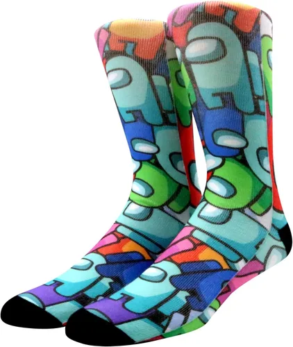 Vista 9 de Divertidos calcetines unisex para hombre, novedosos y locos estampados 3D de compresión largos