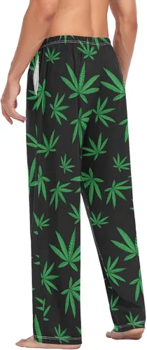 Vista 6 de Oyihfvs Pantalones de pijama para hombre pantalones rectos para dormir ropa de dormir con bolsillos