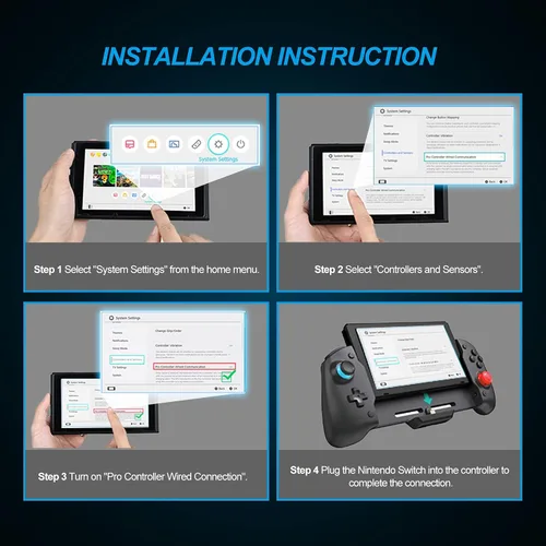 Vista 5 de NexiGo Controlador de interruptor para modo de mano controlador ergonómico para Nintendo Switch con giroscopio de 6 ejes vibración de motor dual