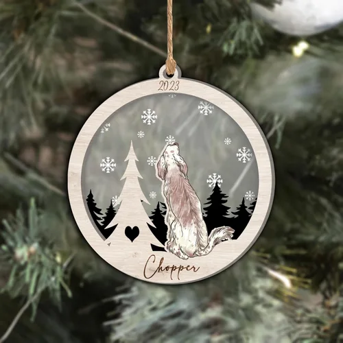 Vista 118 de Nazenti Adorno de Navidad conmemorativo personalizado, regalo personalizado de recuerdo de perro, condolencias por pérdida de mascotas, sabueso