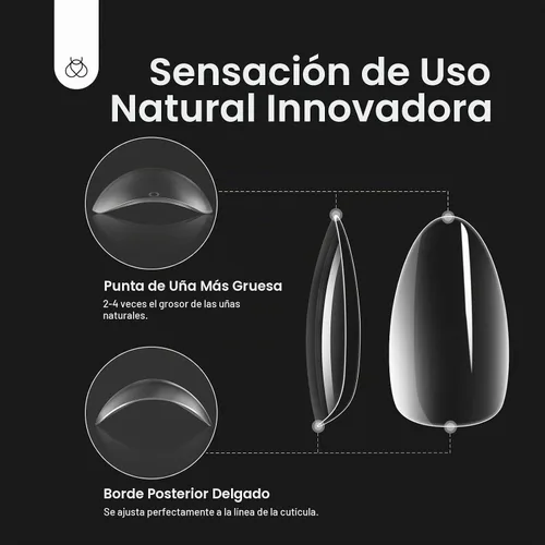 Vista 6 de Beetles - Kit de uñas de gel de almendra, 504 piezas de almendra Juego de puntas de uñas de gel fáciles de extensión de uñas con base de pegamento